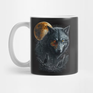 Wolf with orange spark Mug